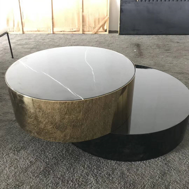 Stainless steel and marble with coffee table